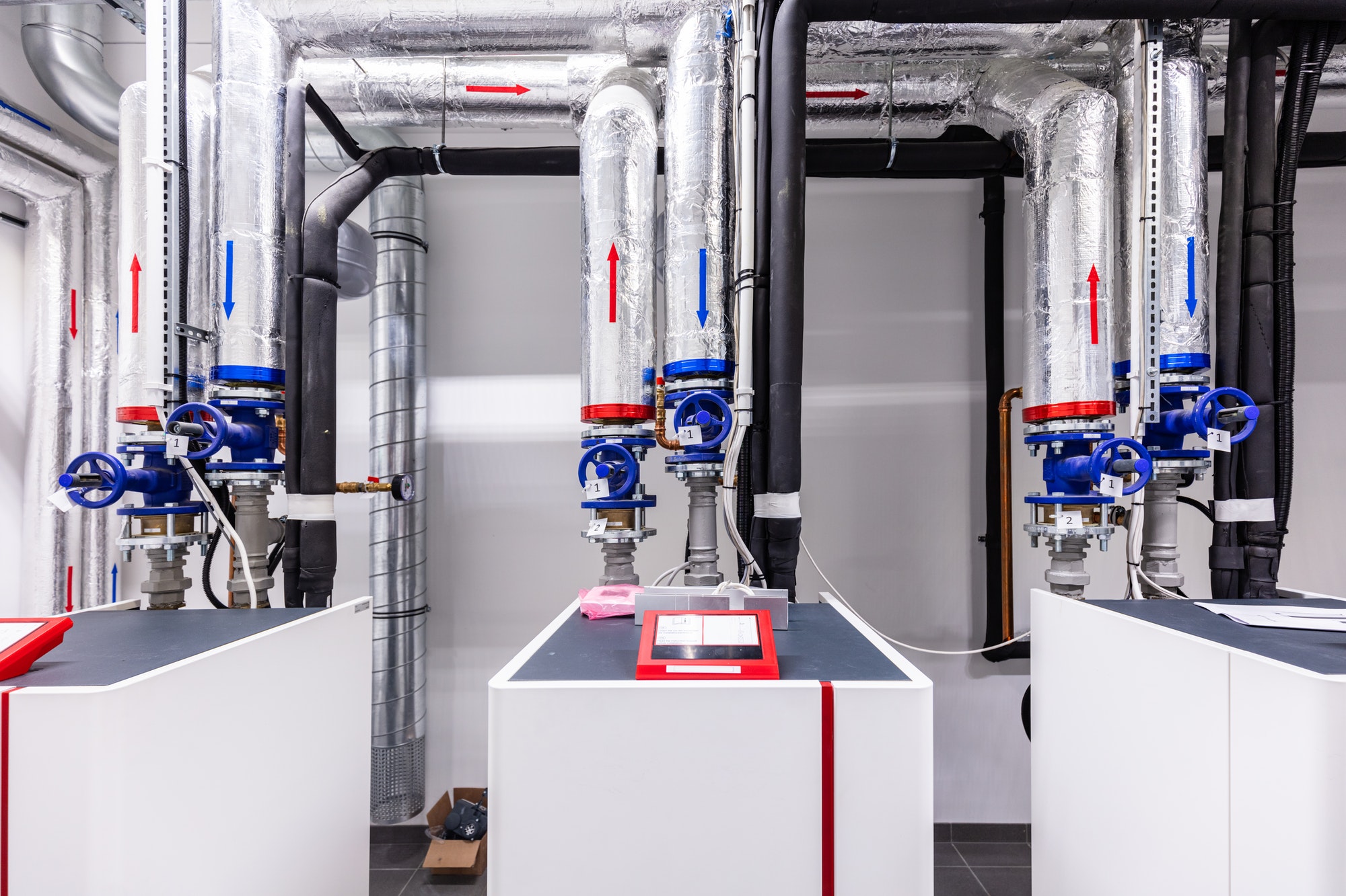 Heat pump room in commercial building